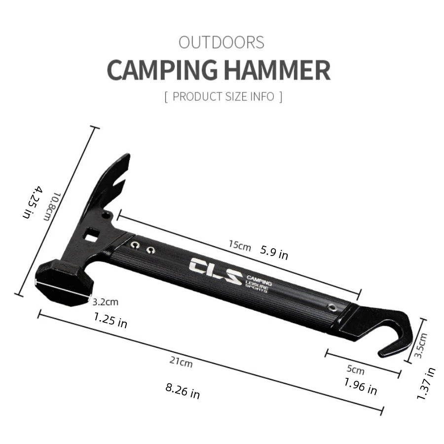 1pc Mini Tent Hammer, Stainless Steel Aluminum Alloy Handle, Camping Sky Nailing Hammer, Small Hammer Bone Nail Hammer