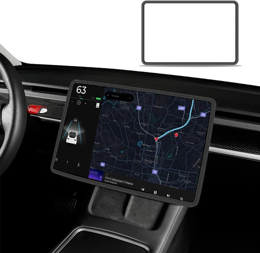 For Tesla Model 3 / Y Silicone Protective Frame Edge Cover Central Control Display Navigation Screen Protector Car Accessories