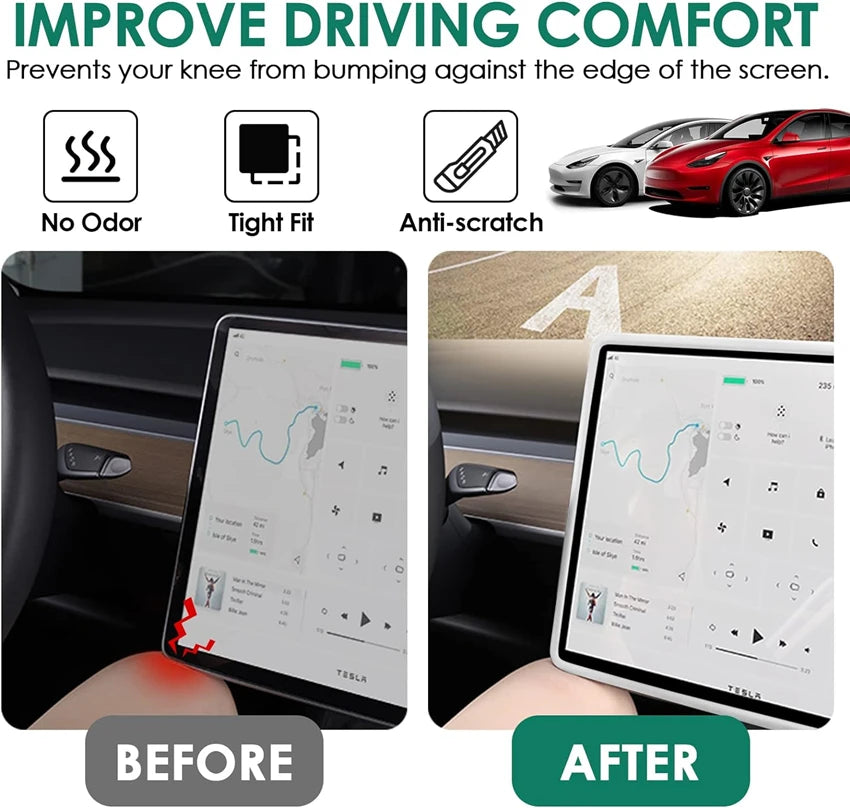 For Tesla Model 3 / Y Silicone Protective Frame Edge Cover Central Control Display Navigation Screen Protector Car Accessories