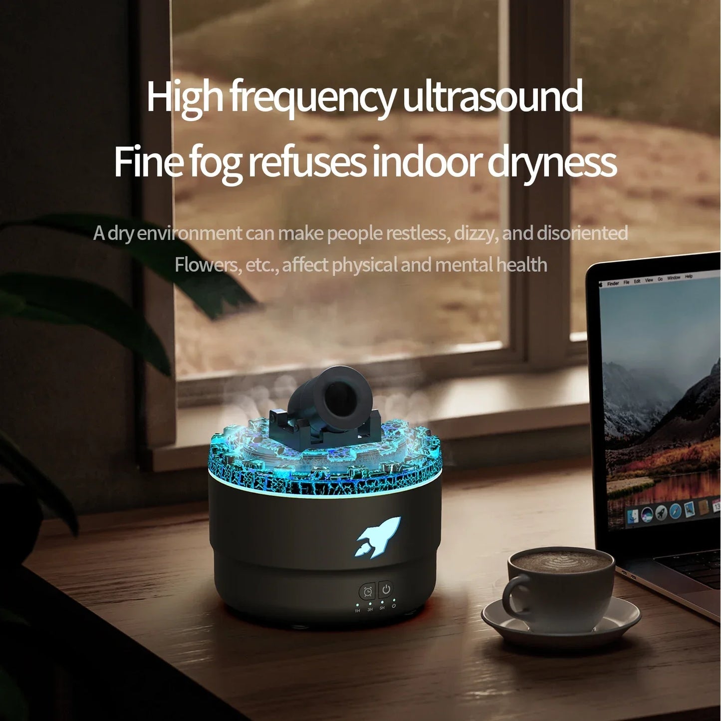 Volcanic Cannons Small Air Humidifier Oil Diffuser Essential Oils Environment Flavoring Humidifier Room Fragrance Humidifiers