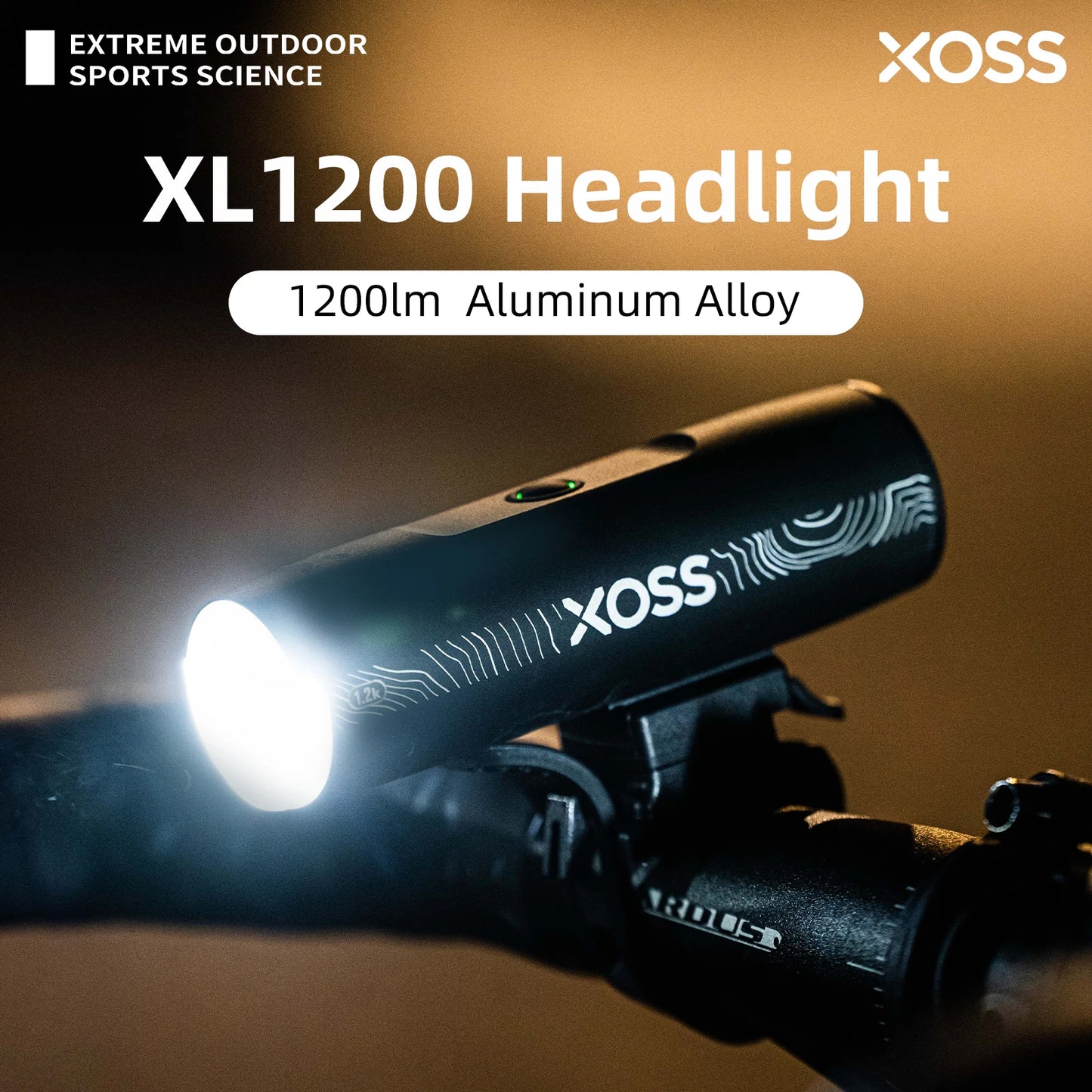 XOSS 200-1200 Lm Bike Light XL1200 Headlight Waterproof Rechargeable Front Lamp Bicycle Light Aluminum Ultralight Flashlight