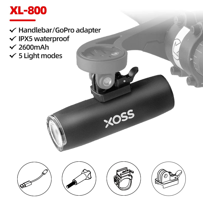 XOSS 200-1200 Lm Bike Light XL1200 Headlight Waterproof Rechargeable Front Lamp Bicycle Light Aluminum Ultralight Flashlight