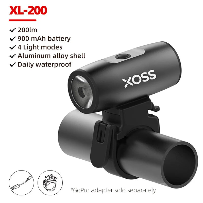 XOSS 200-1200 Lm Bike Light XL1200 Headlight Waterproof Rechargeable Front Lamp Bicycle Light Aluminum Ultralight Flashlight